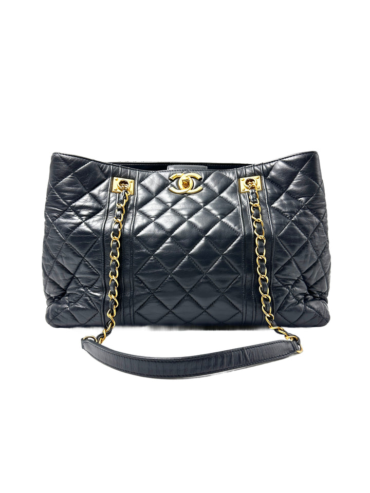 Chanel Vintage Lambskin Pin Tuck Tote bag