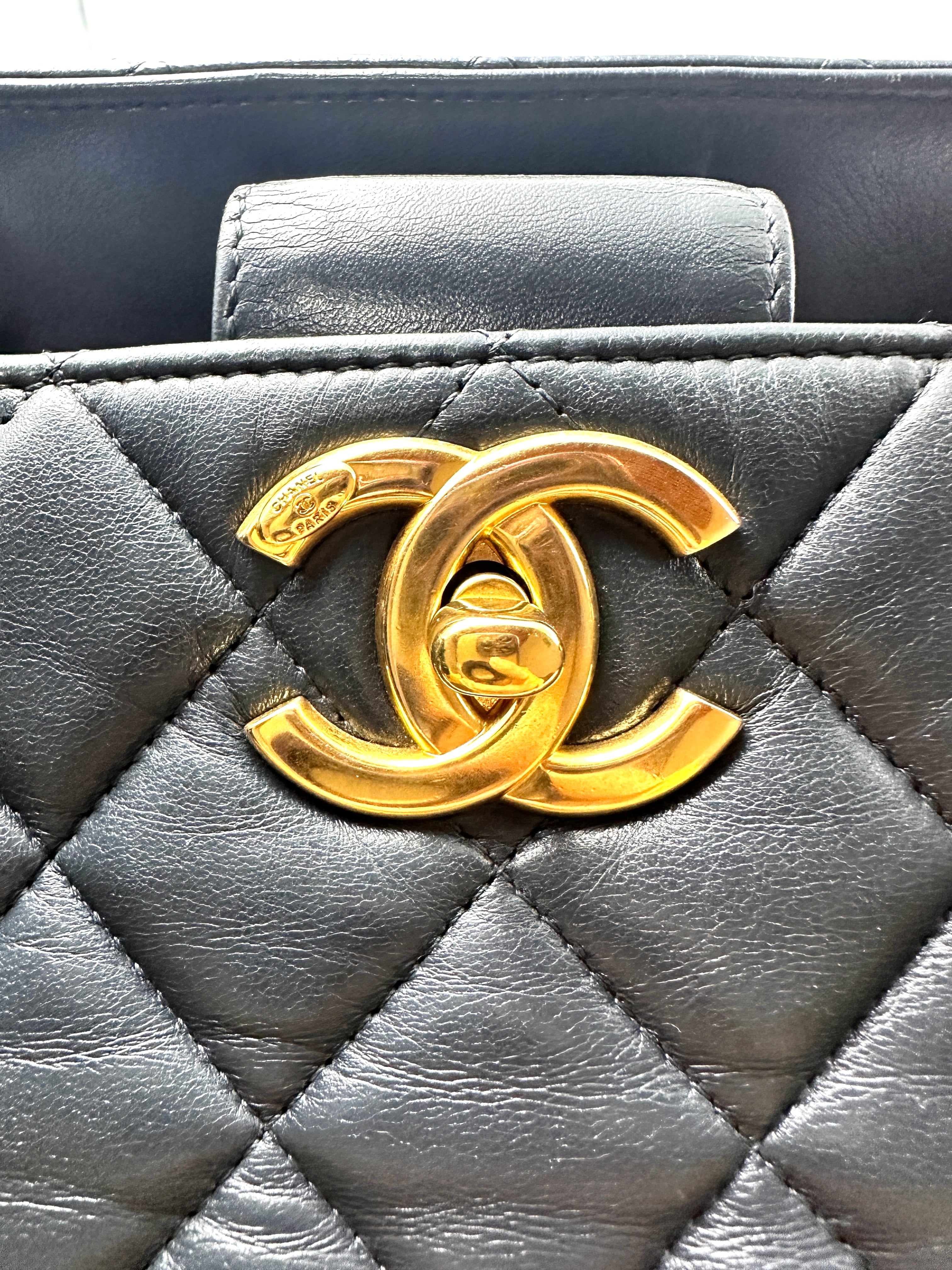 Chanel Vintage Lambskin Pin Tuck Tote bag