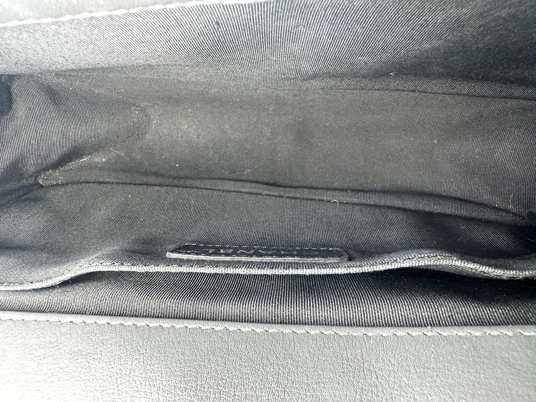 Chanel Gray Woven Design Medium Leboy Chain Bag