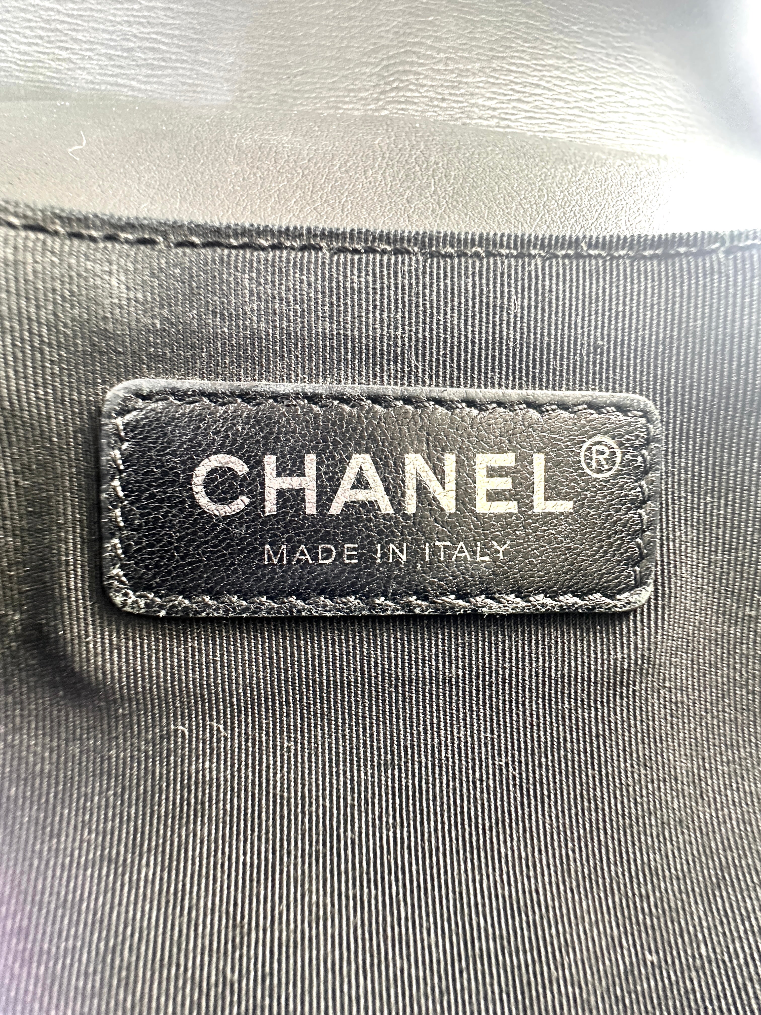 Chanel Gray Woven Design Medium Leboy Chain Bag