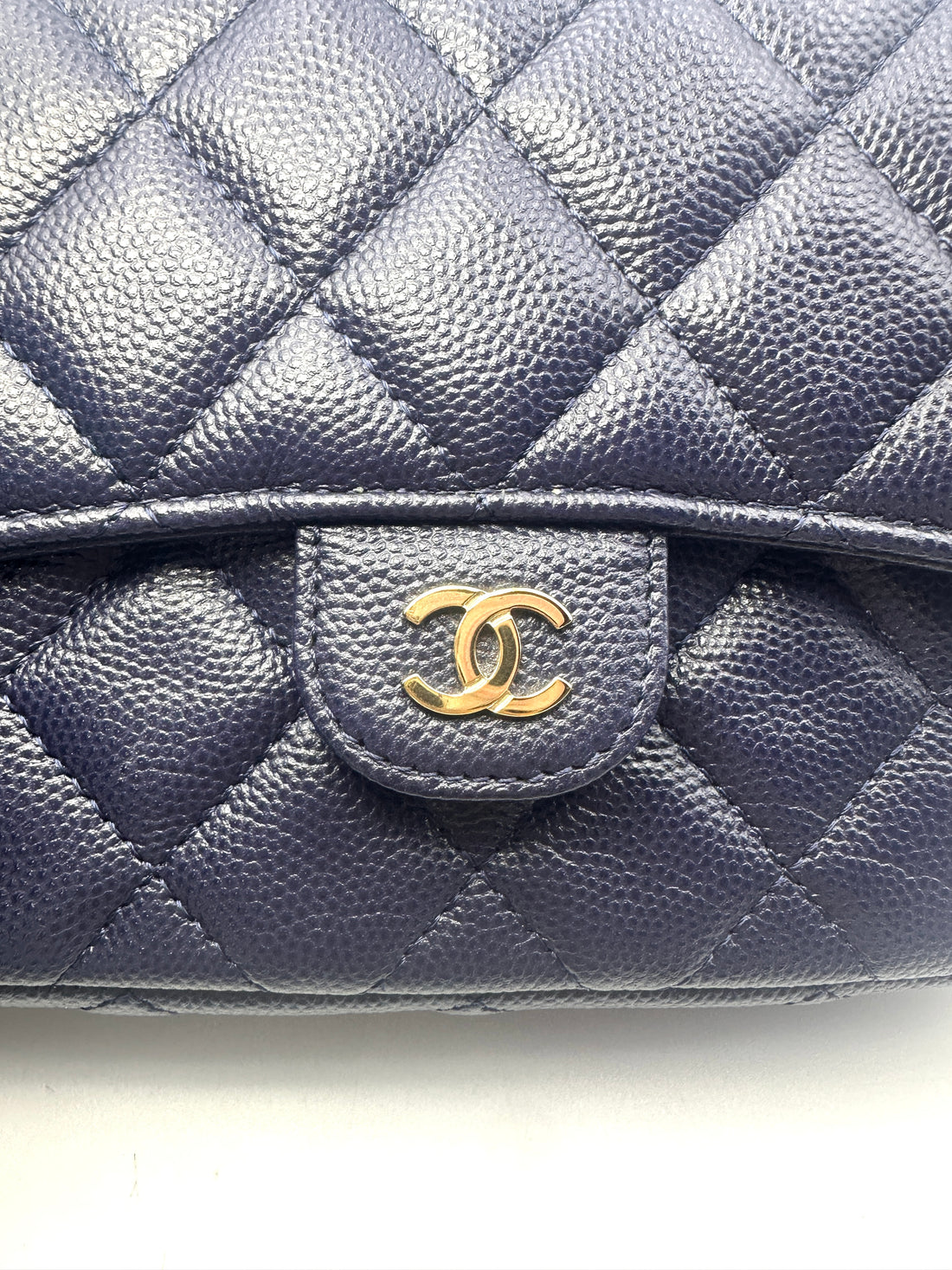 Chanel Caviar Quilted Flap Phone Holder with Chain