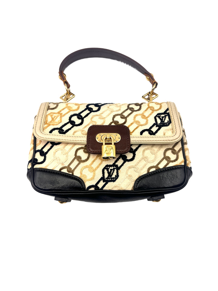 Louis Vuitton Monogram Charms Velvet Chains Pochette Rabat Bag