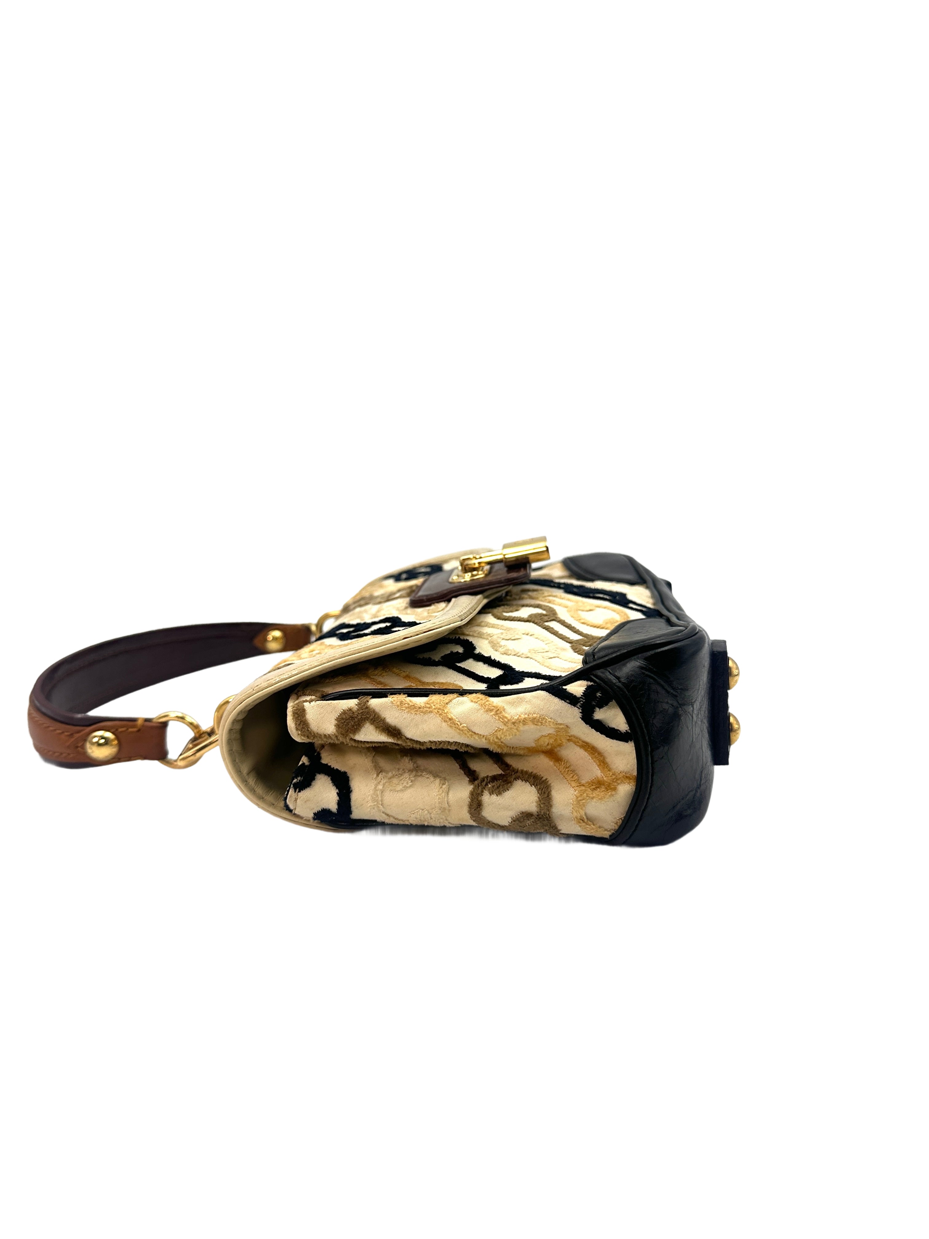Louis Vuitton Monogram Charms Velvet Chains Pochette Rabat Bag
