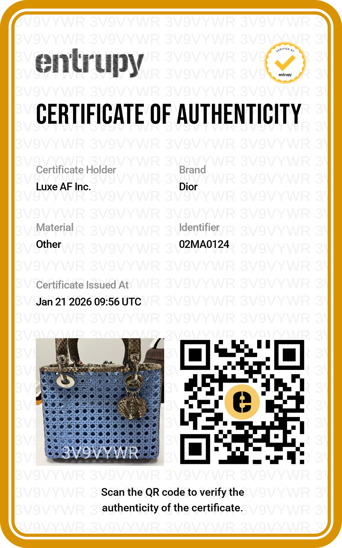 Christian Dior Blue Cannage Leather Handle Bag with Pouch