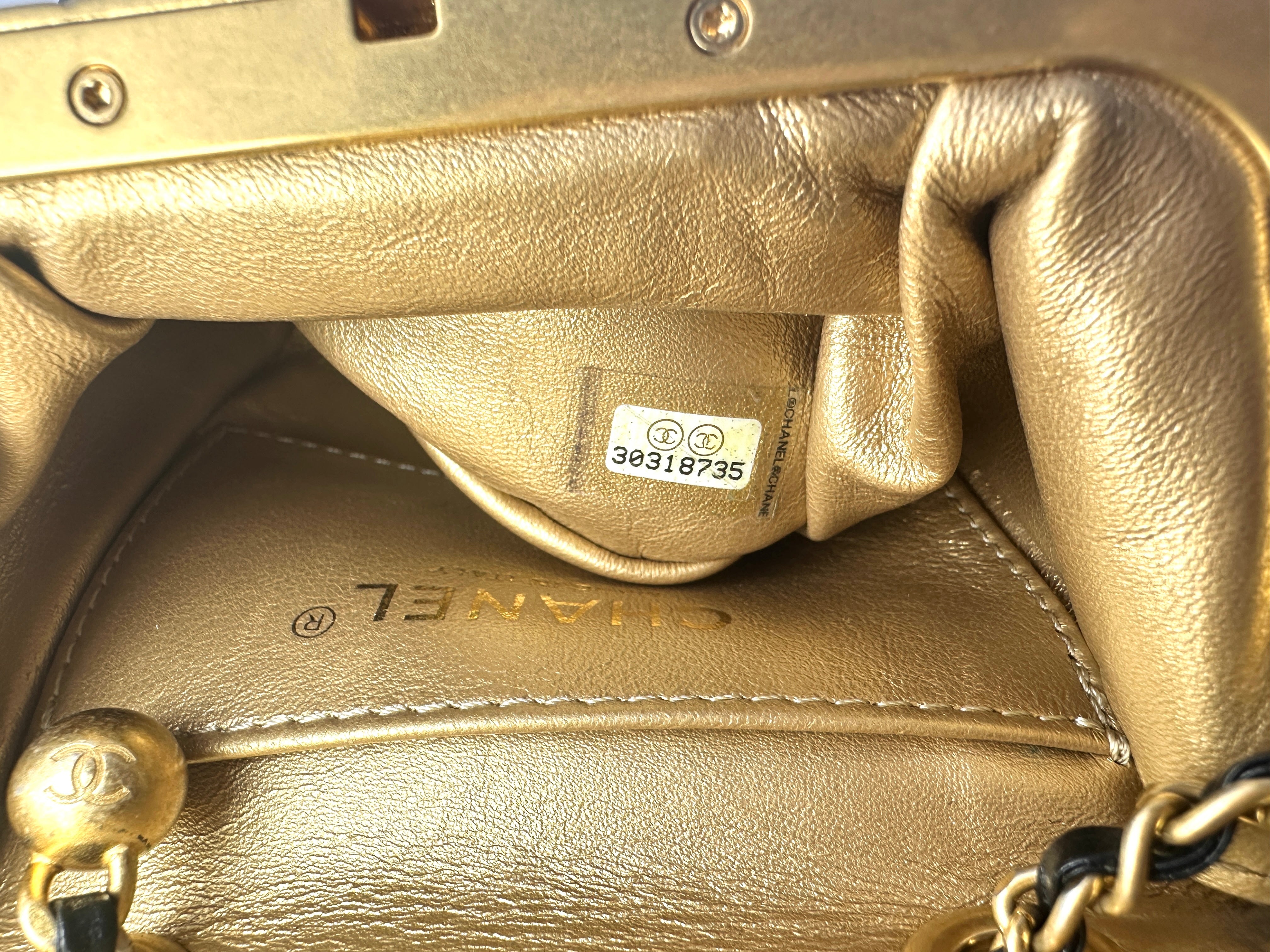 Chanel Black Quilted Leather WIth Kiss Lock My Crush Chain Shoulder Bag