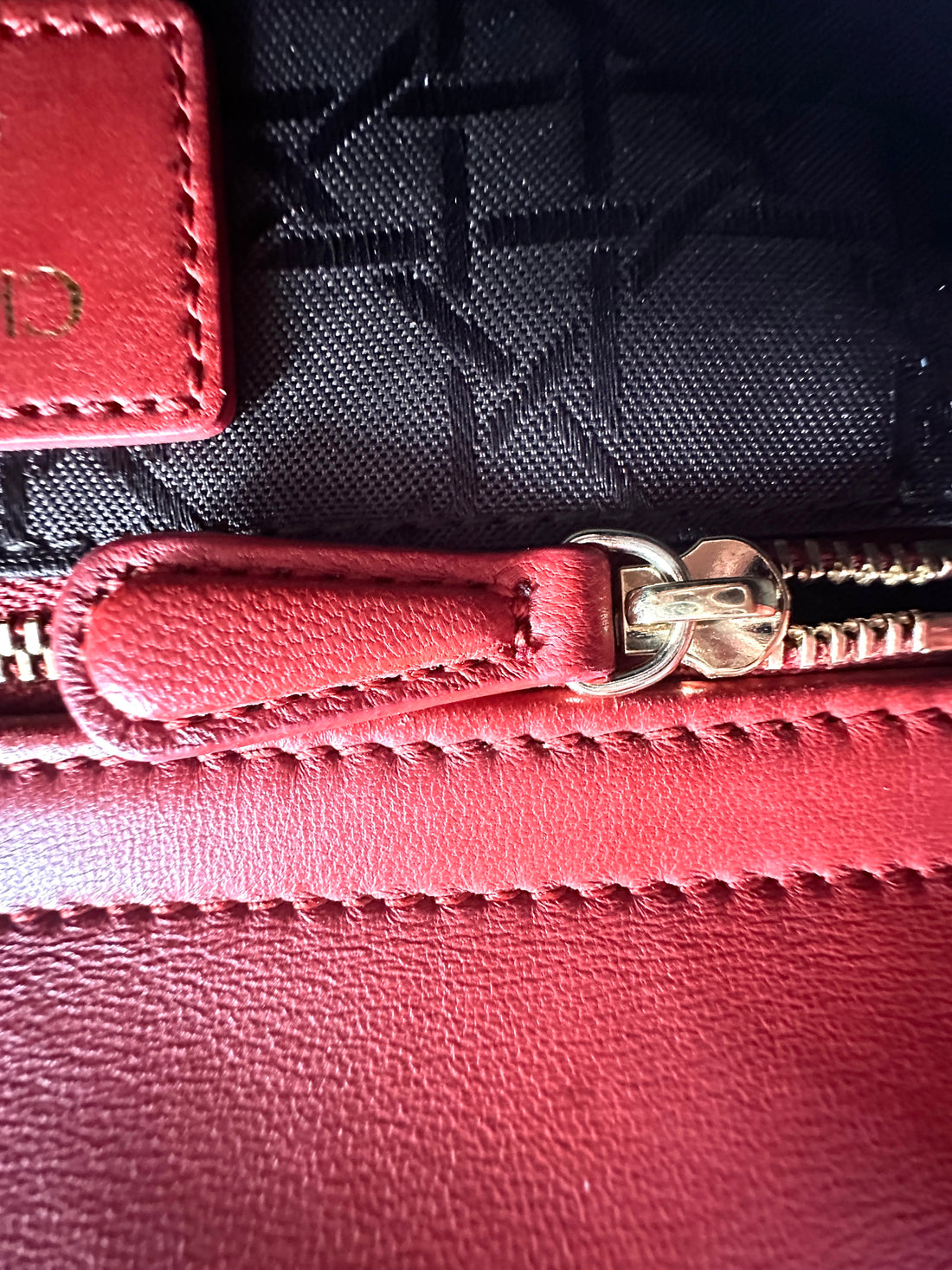 Christian Dior Lady Dior Red Cannage Handle Bag with Charms