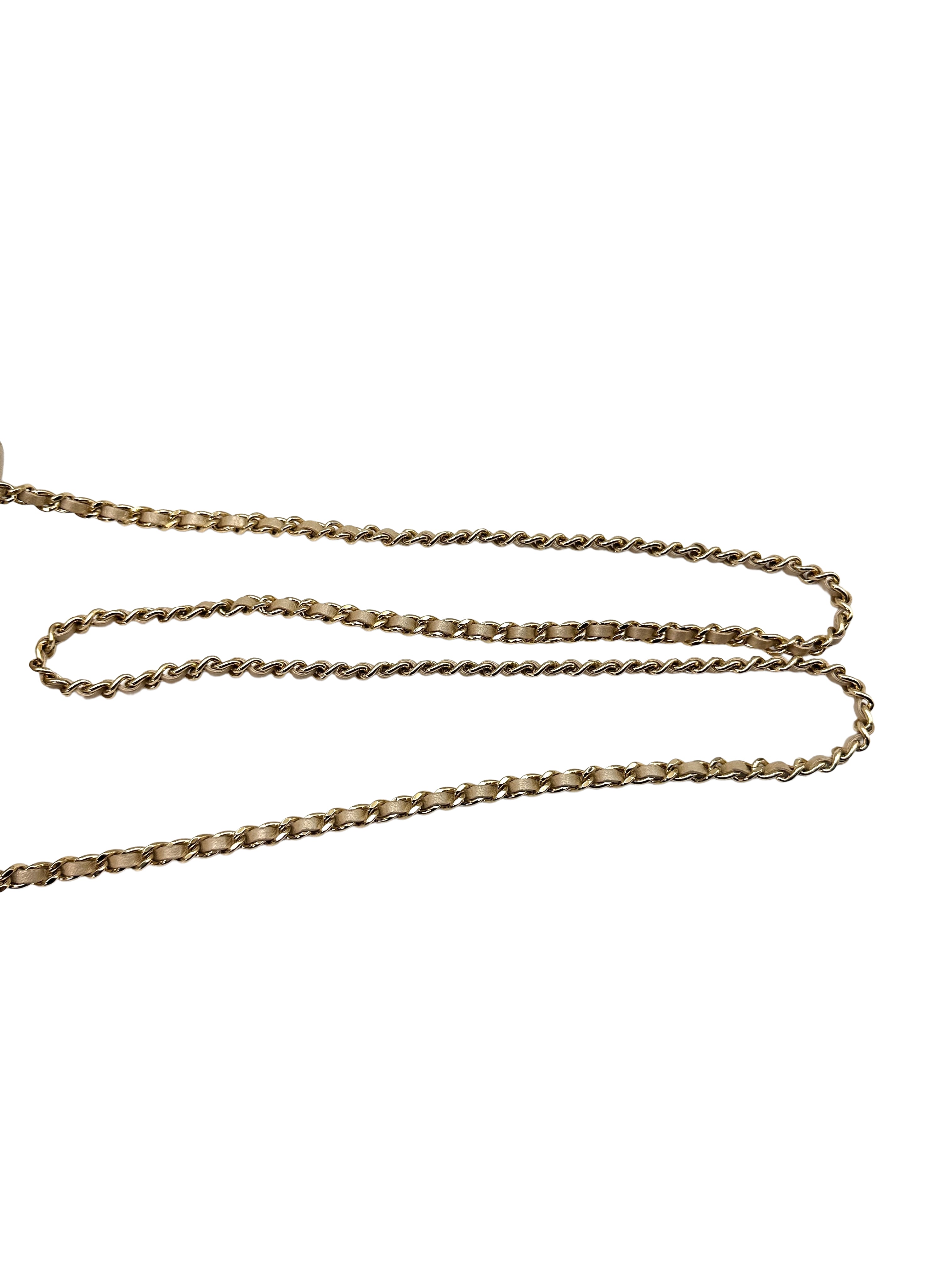 Chanel V For Victory Champagne Mini Flap Crossbody Bag Gold