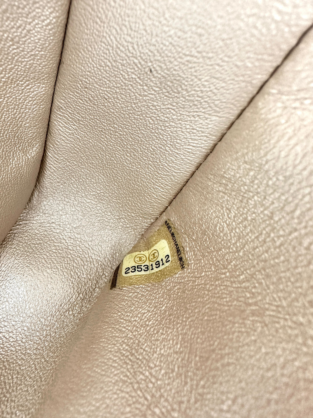 Chanel V For Victory Champagne Mini Flap Crossbody Bag Gold