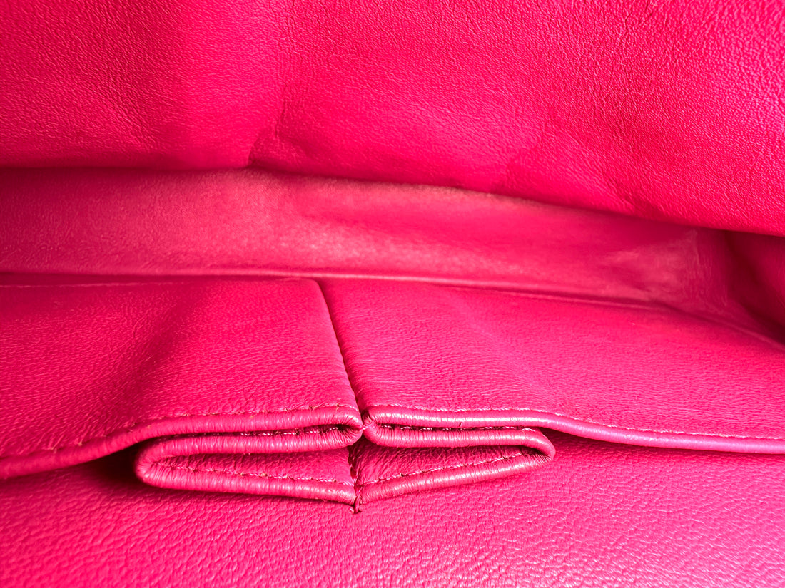 Chanel Classic Flap Pink Tweed Medium Double Flap