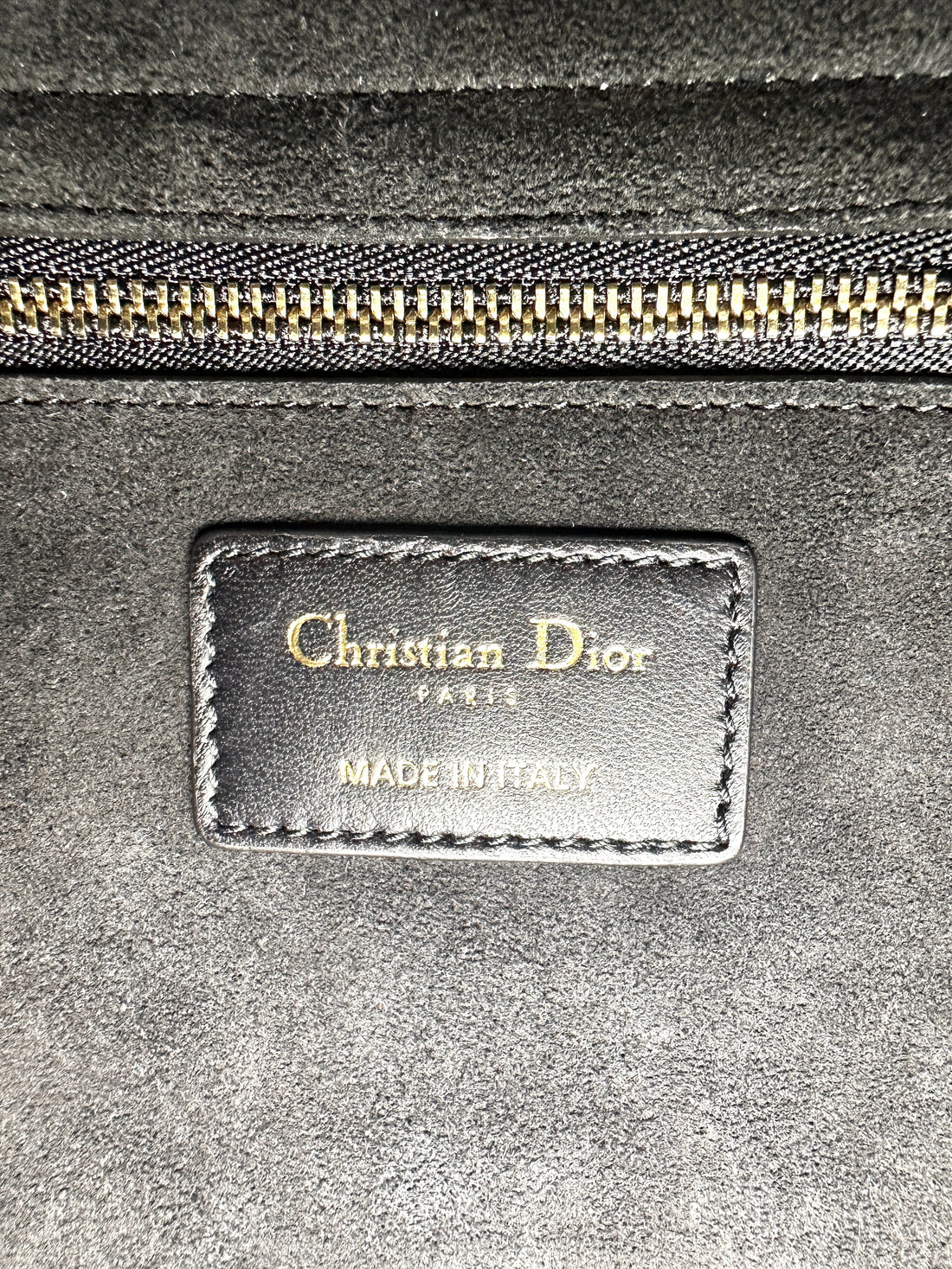 Christian Dior Lady Dior "I Feel Blue" Limited Edition Embroidered Lambskin Handle Bag With Gold Charms