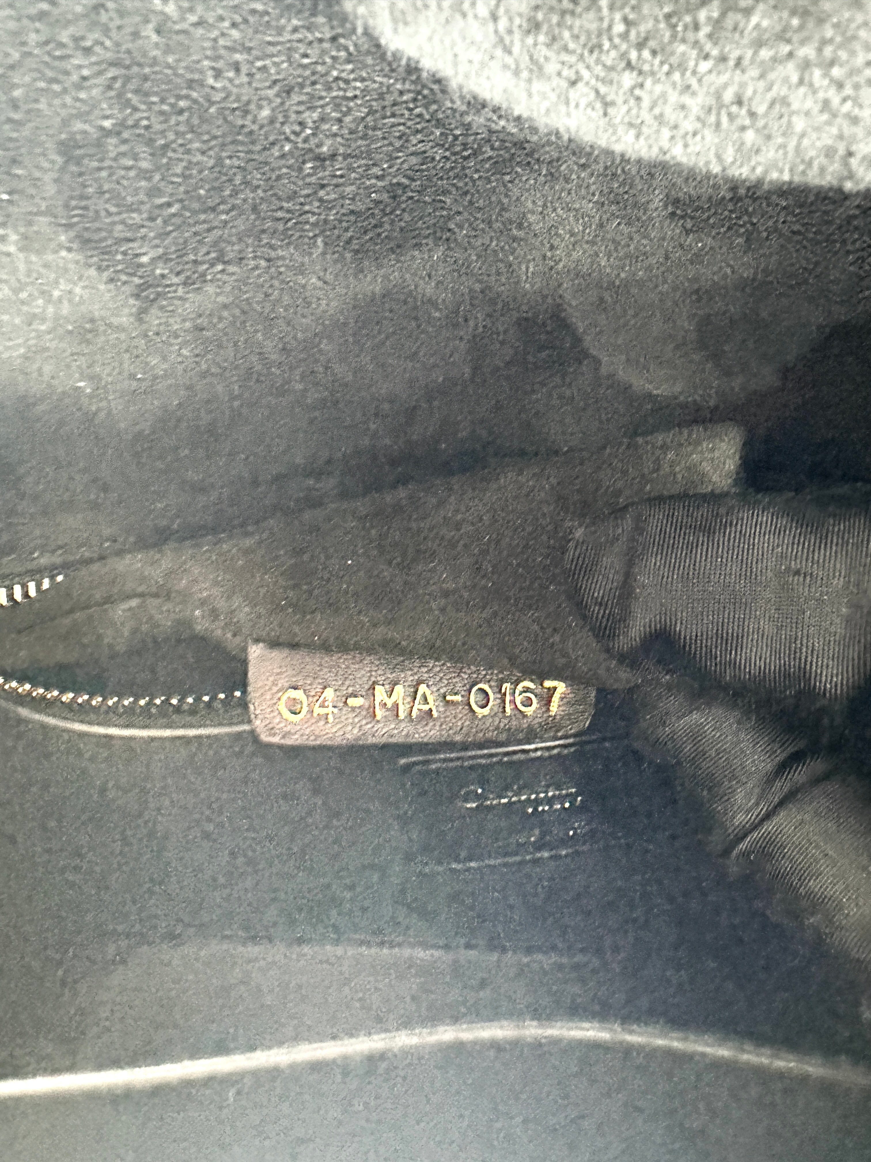 Christian Dior Lady Dior "I Feel Blue" Limited Edition Embroidered Lambskin Handle Bag With Gold Charms