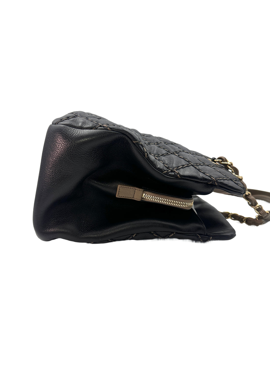 Chanel Black Quilted Leather Chic Stitch Tote Chain Shoulder Bag