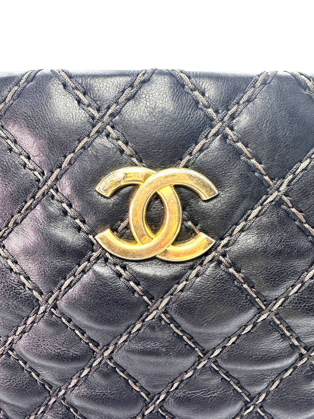 Chanel Black Quilted Leather Chic Stitch Tote Chain Shoulder Bag