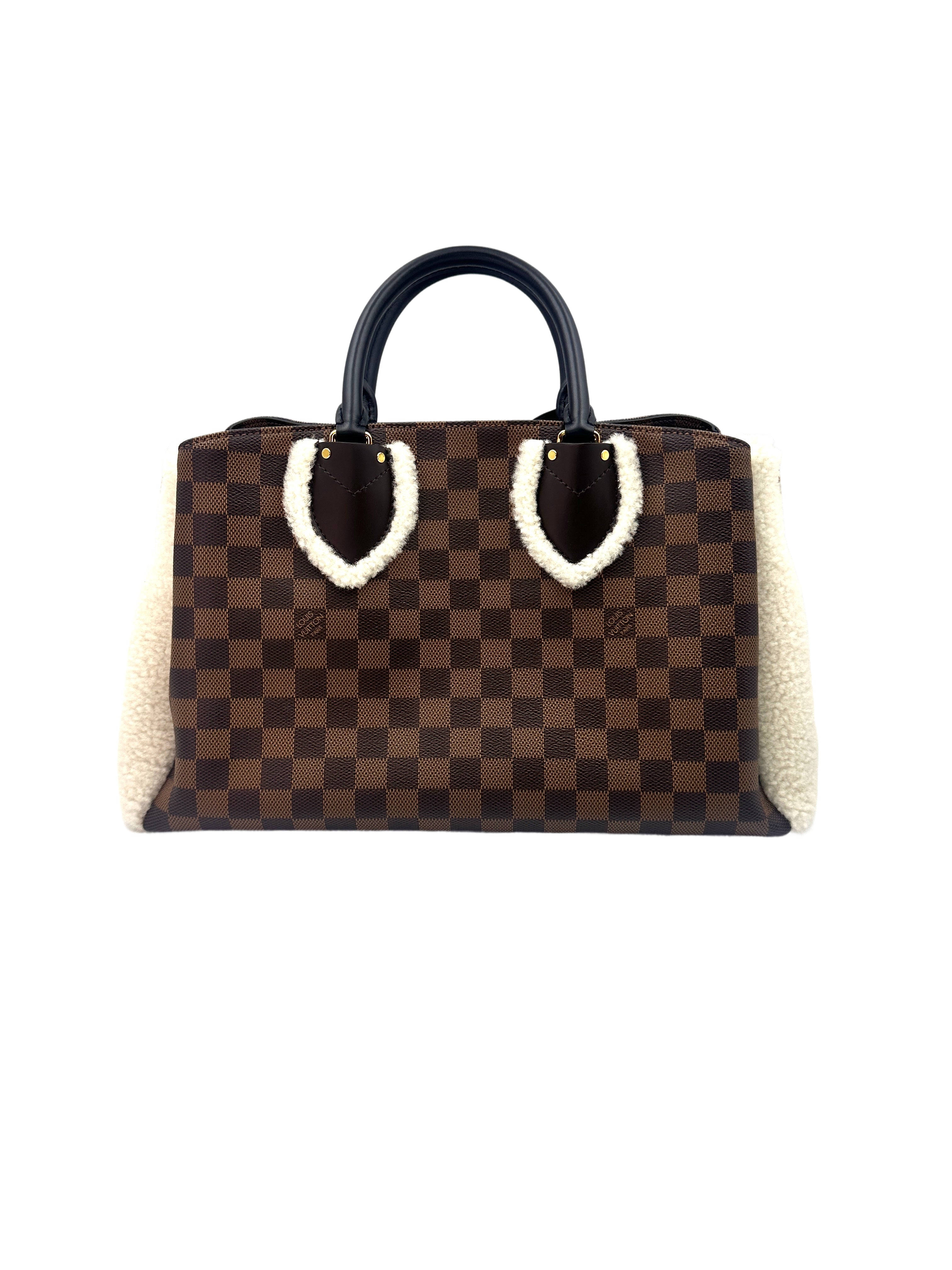 Louis Vuitton Normandy Shearling Brown Damier Ebene Handle Bag