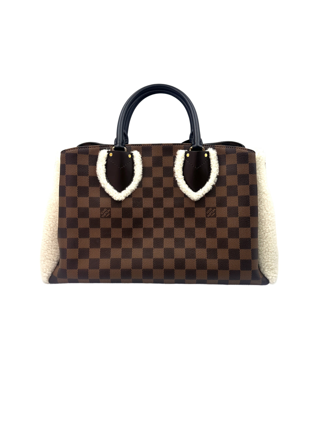 Louis Vuitton Normandy Shearling Brown Damier Ebene Handle Bag