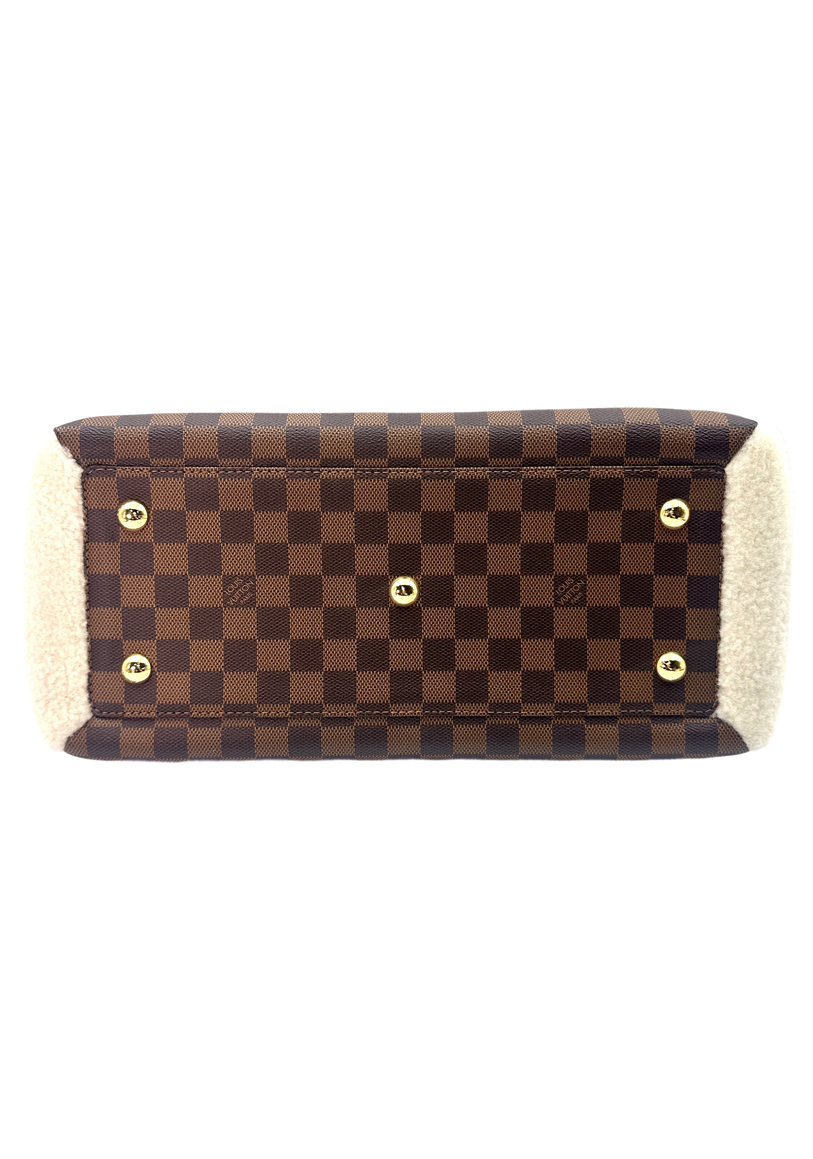 Louis Vuitton Normandy Shearling Brown Damier Ebene Handle Bag