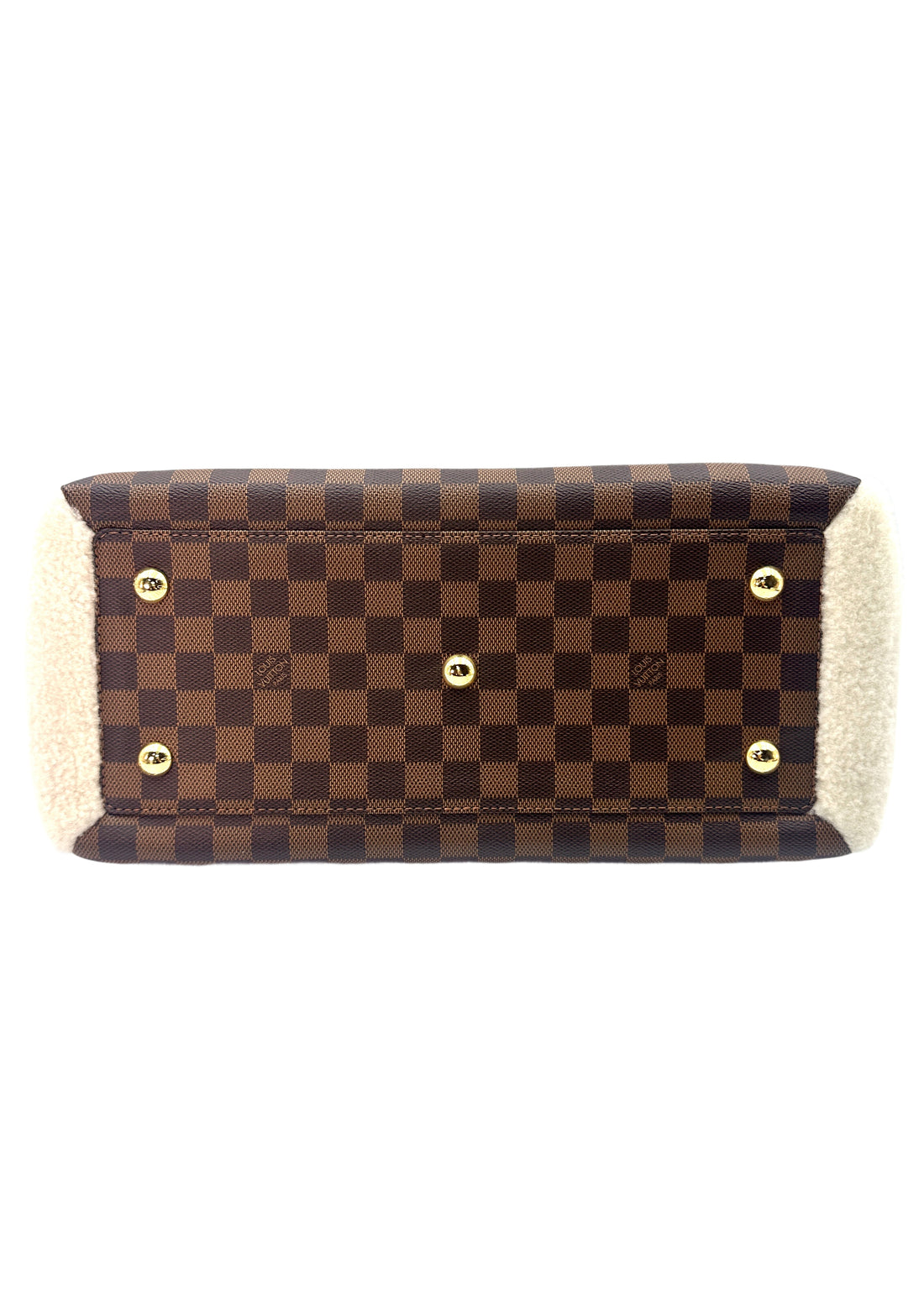 Louis Vuitton Normandy Shearling Brown Damier Ebene Handle Bag