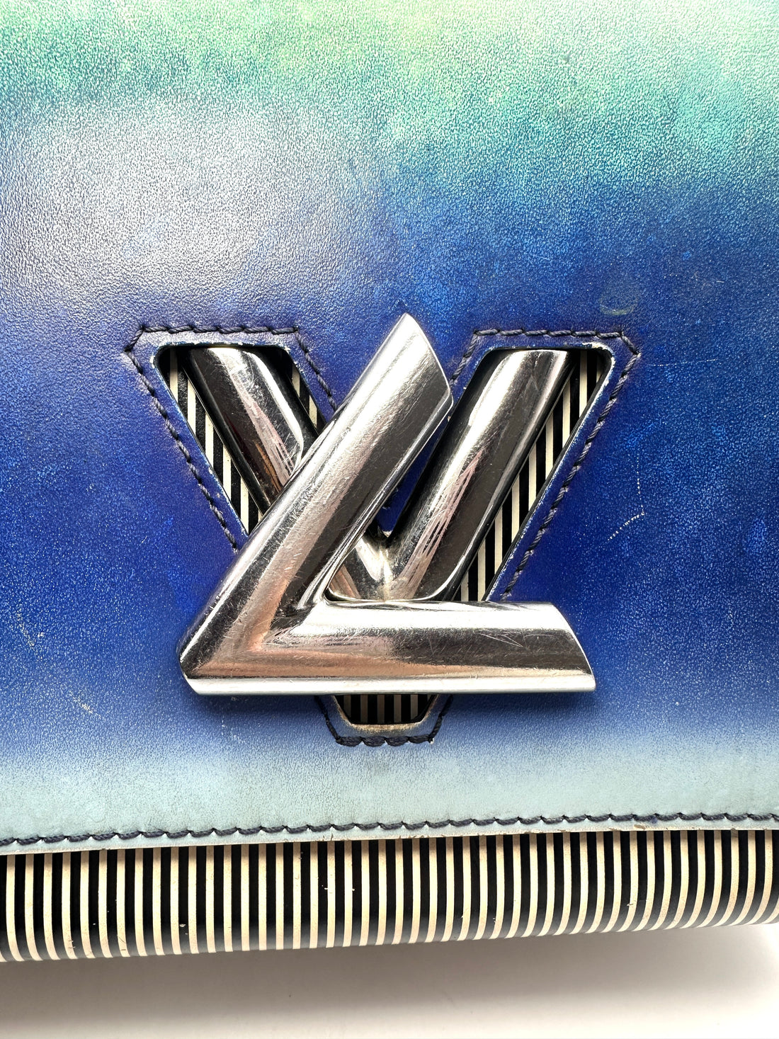 Louis Vuitton Twist Gradient Blue Epi Striped Leather Shoulder Bag