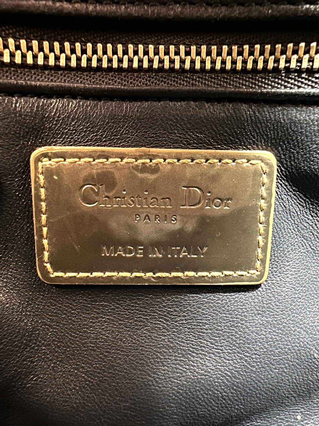 Christian Dior Lady Dior Silver Cannage Calfskin Handle Bag With Gold Charms