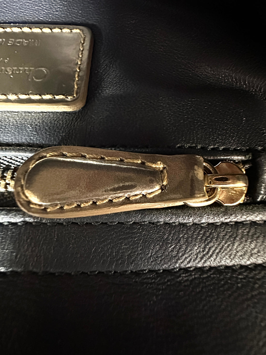 Christian Dior Lady Dior Silver Cannage Calfskin Handle Bag With Gold Charms