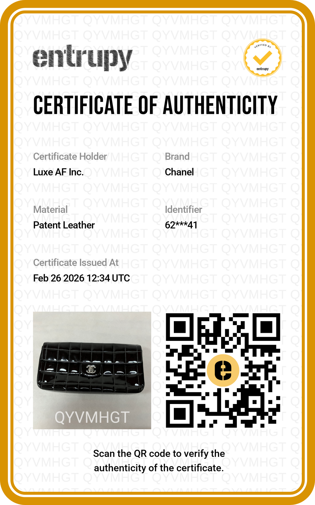 Chanel Chocolate Bar Black Patent Leather Chain Shoulder Bag