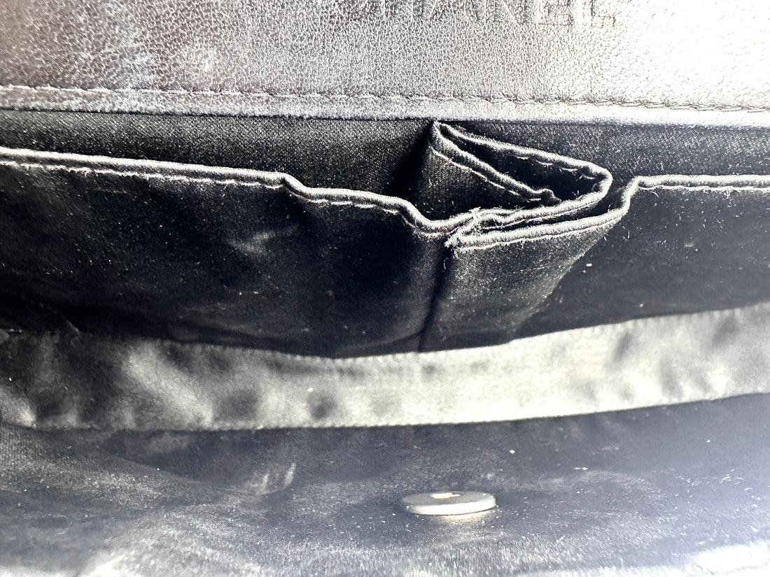 Chanel Chocolate Bar Black Patent Leather Chain Shoulder Bag