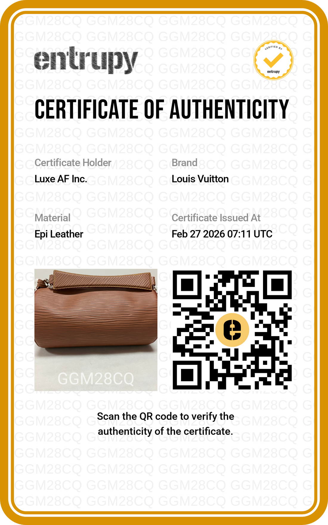 Louis Vuitton Papillon Brown Epi Leather Shoulder Bag