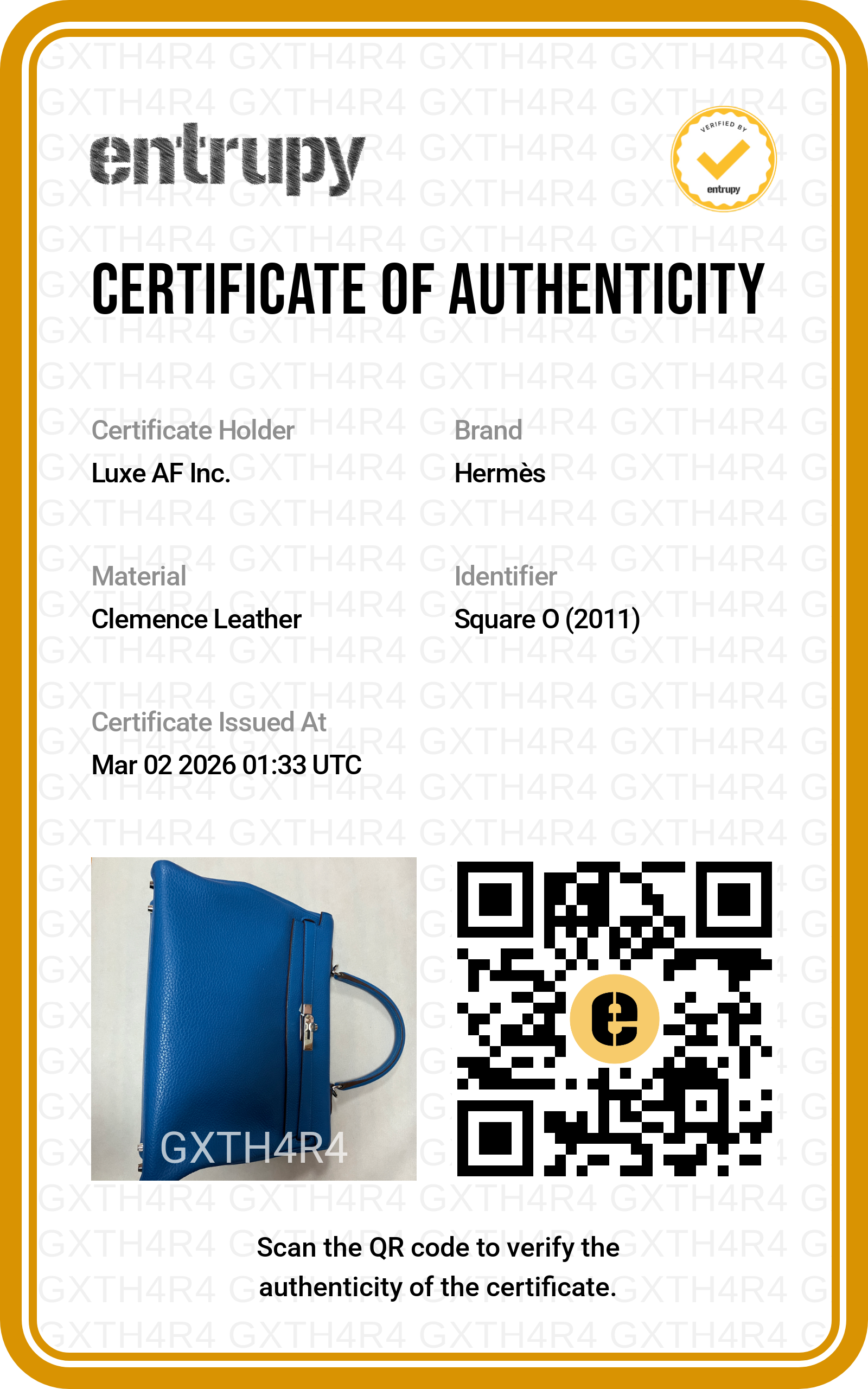 Hermes Kelly35 Blue Leather Handle Bag With Silver Hardware