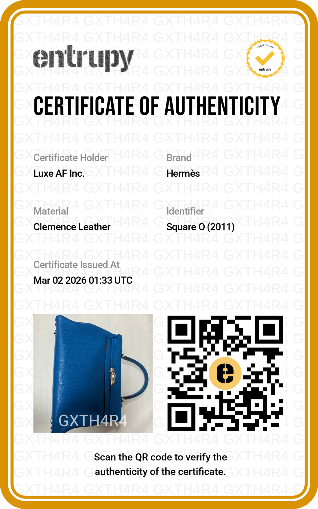 Hermes Kelly35 Blue Leather Handle Bag With Silver Hardware