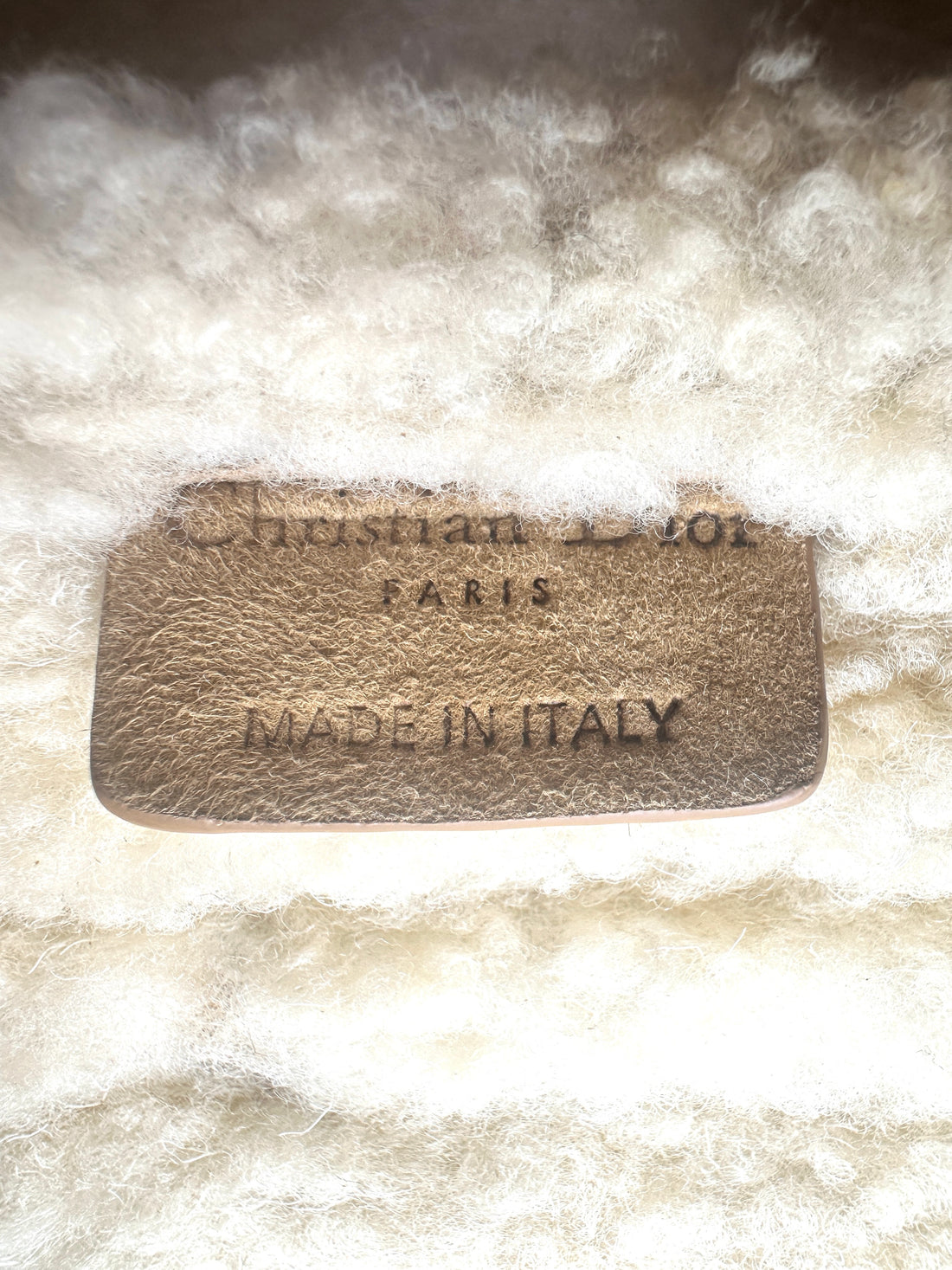 Christian Dior Camel Suede & Shearling Leather Saddle Bag