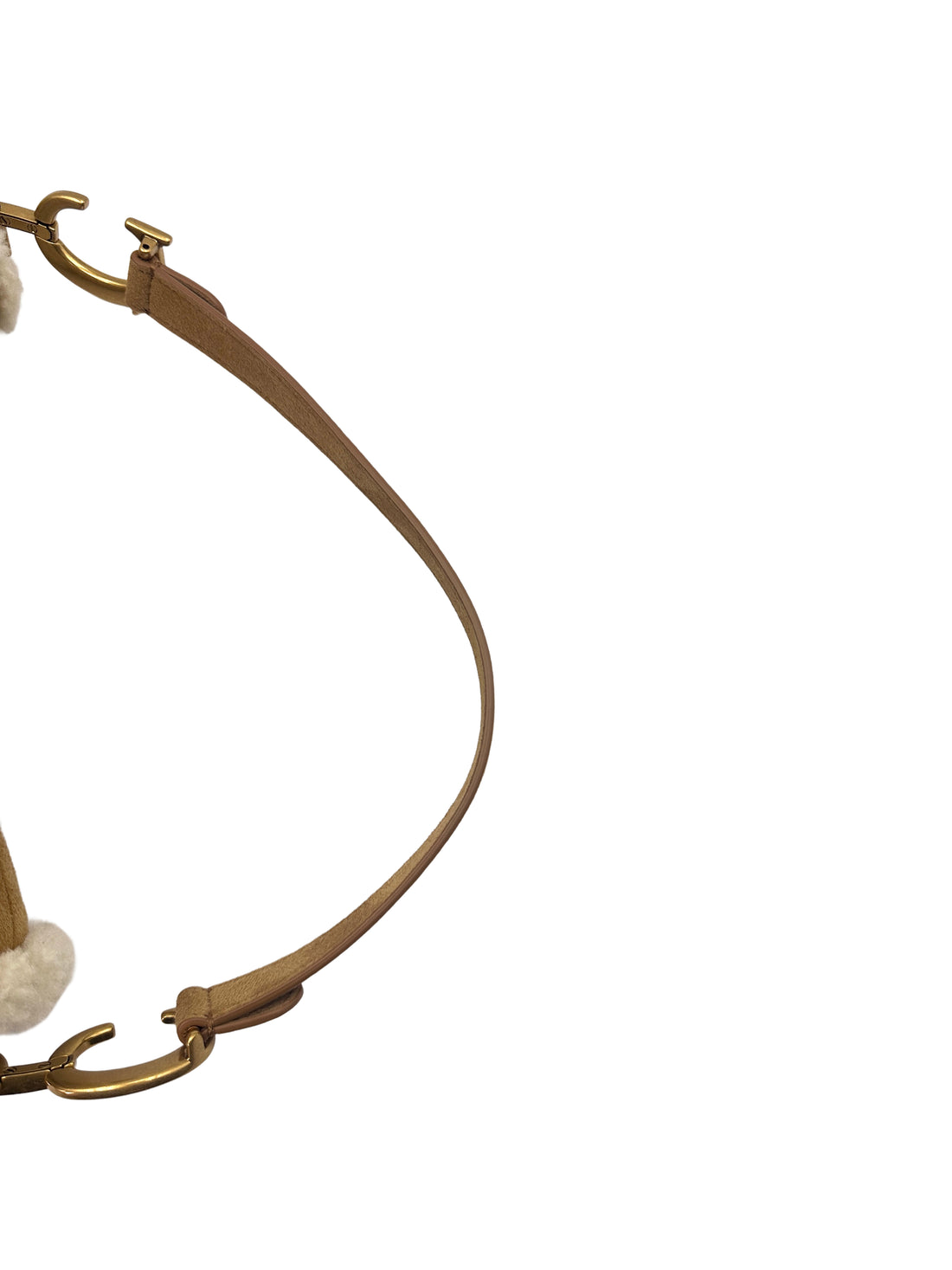 Christian Dior Camel Suede & Shearling Leather Saddle Bag
