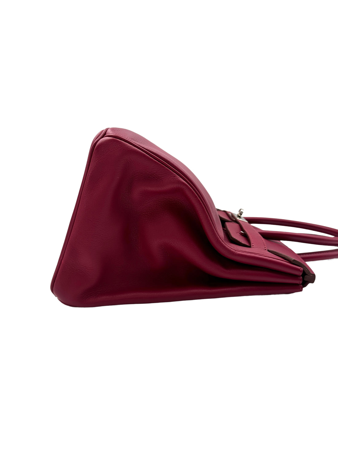 Hermes Birkin35 Red Epsom Leather Handle Bag With Silver Hardware