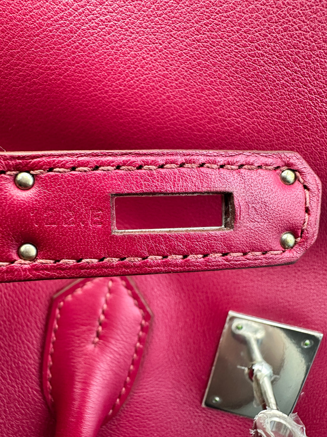 Hermes Birkin35 Red Epsom Leather Handle Bag With Silver Hardware