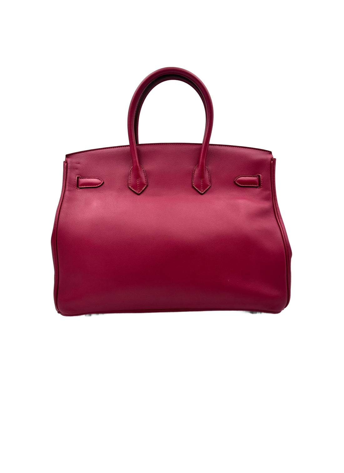 Hermes Birkin35 Red Epsom Leather Handle Bag With Silver Hardware