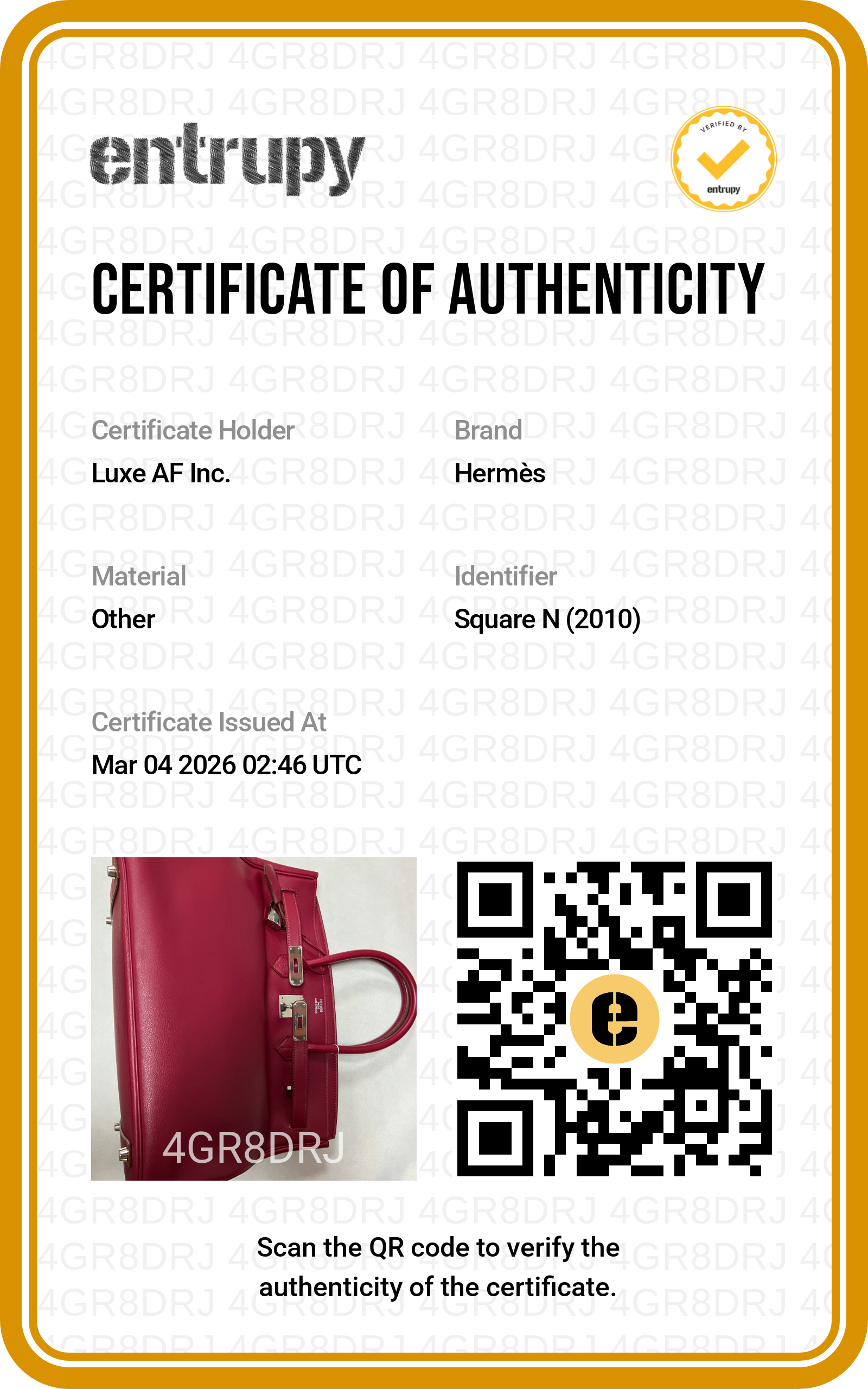 Hermes Birkin35 Red Epsom Leather Handle Bag With Silver Hardware