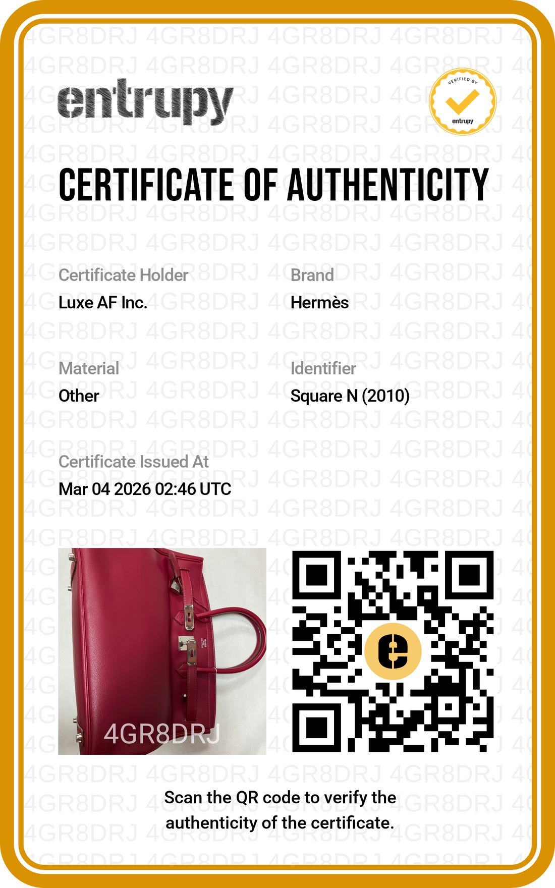 Hermes Birkin35 Red Epsom Leather Handle Bag With Silver Hardware