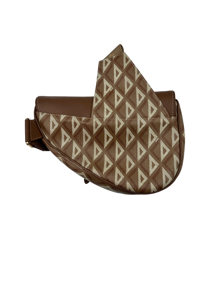 Christian Dior CD Diamond Brown Leather Saddle Bag