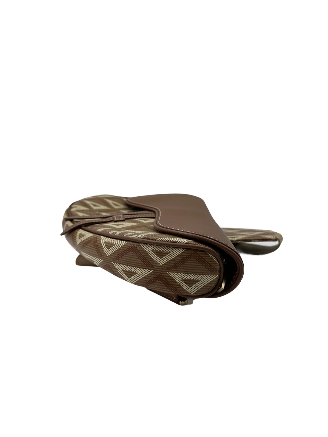 Christian Dior CD Diamond Brown Leather Saddle Bag