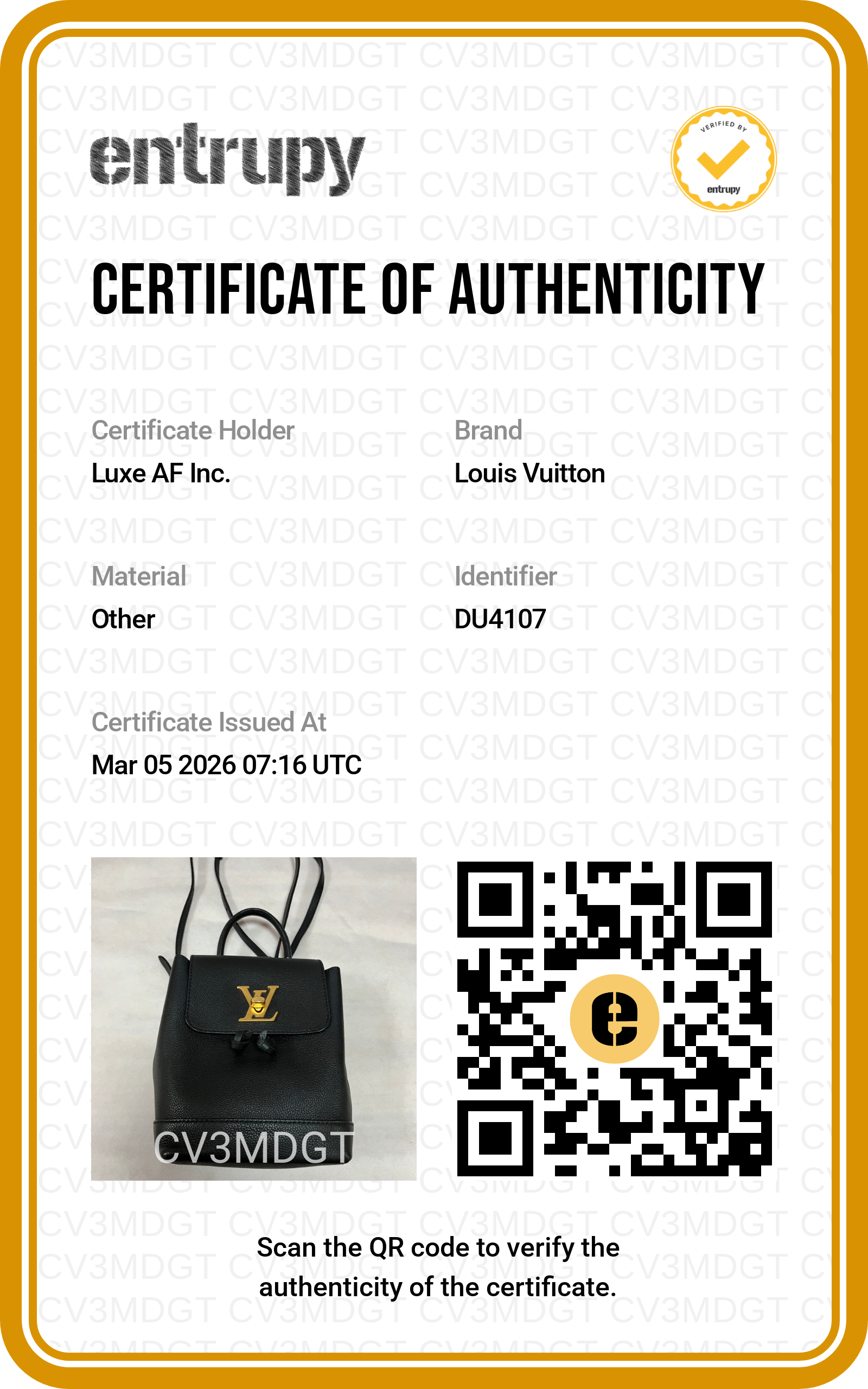 Louis Vuitton Lockme Black Taurillon Leather Backpack