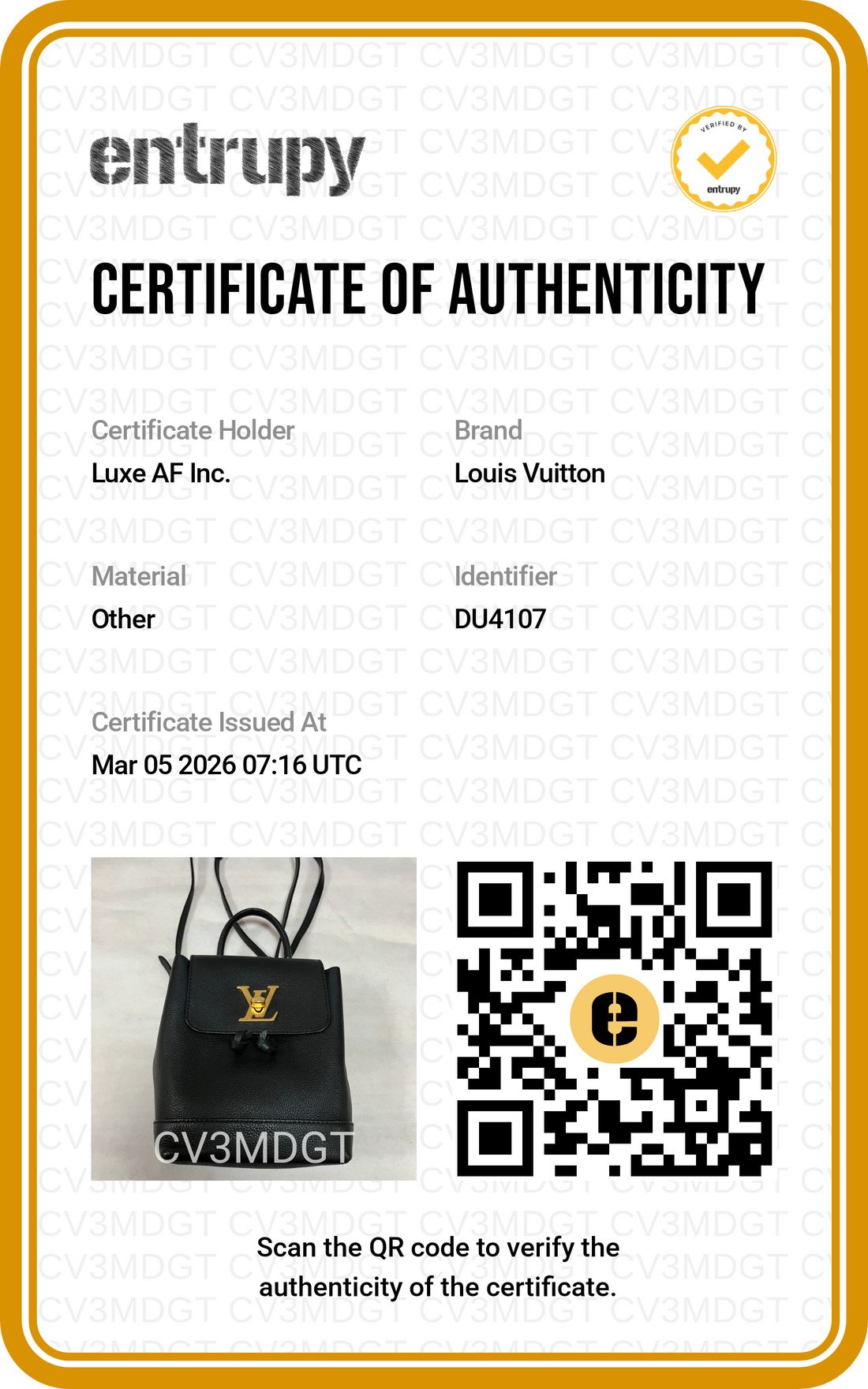 Louis Vuitton Lockme Black Taurillon Leather Backpack