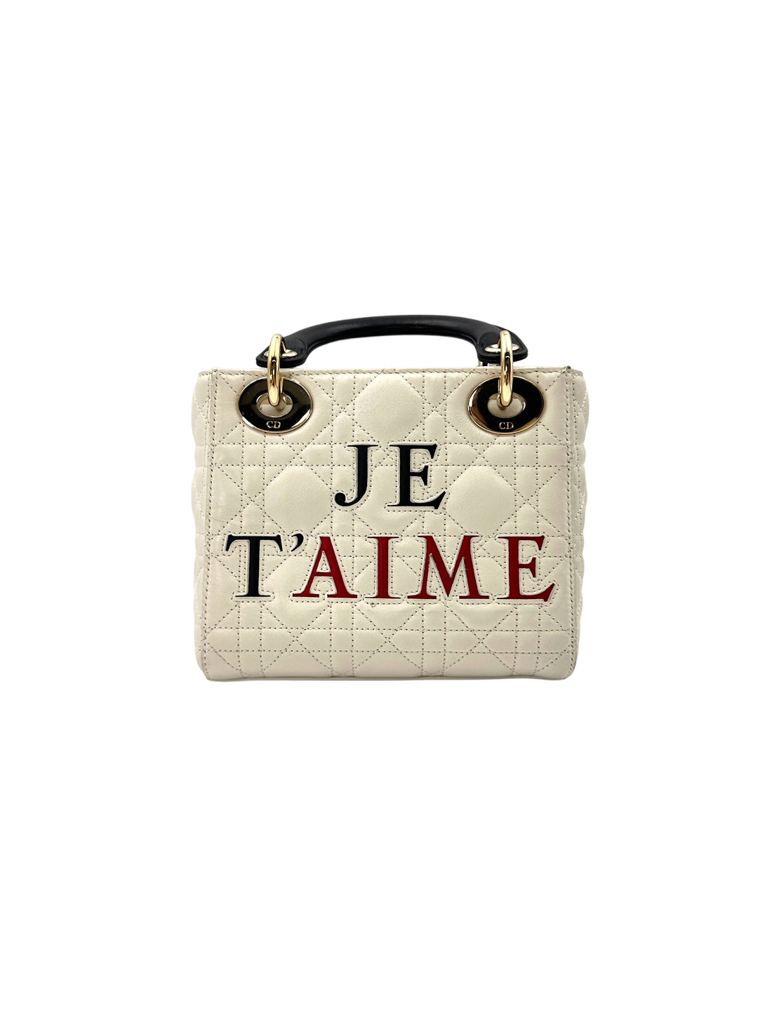 Christian Dior Lady Dior Dioramour Limited Edition Cannage Handle Bag With Gold Charms