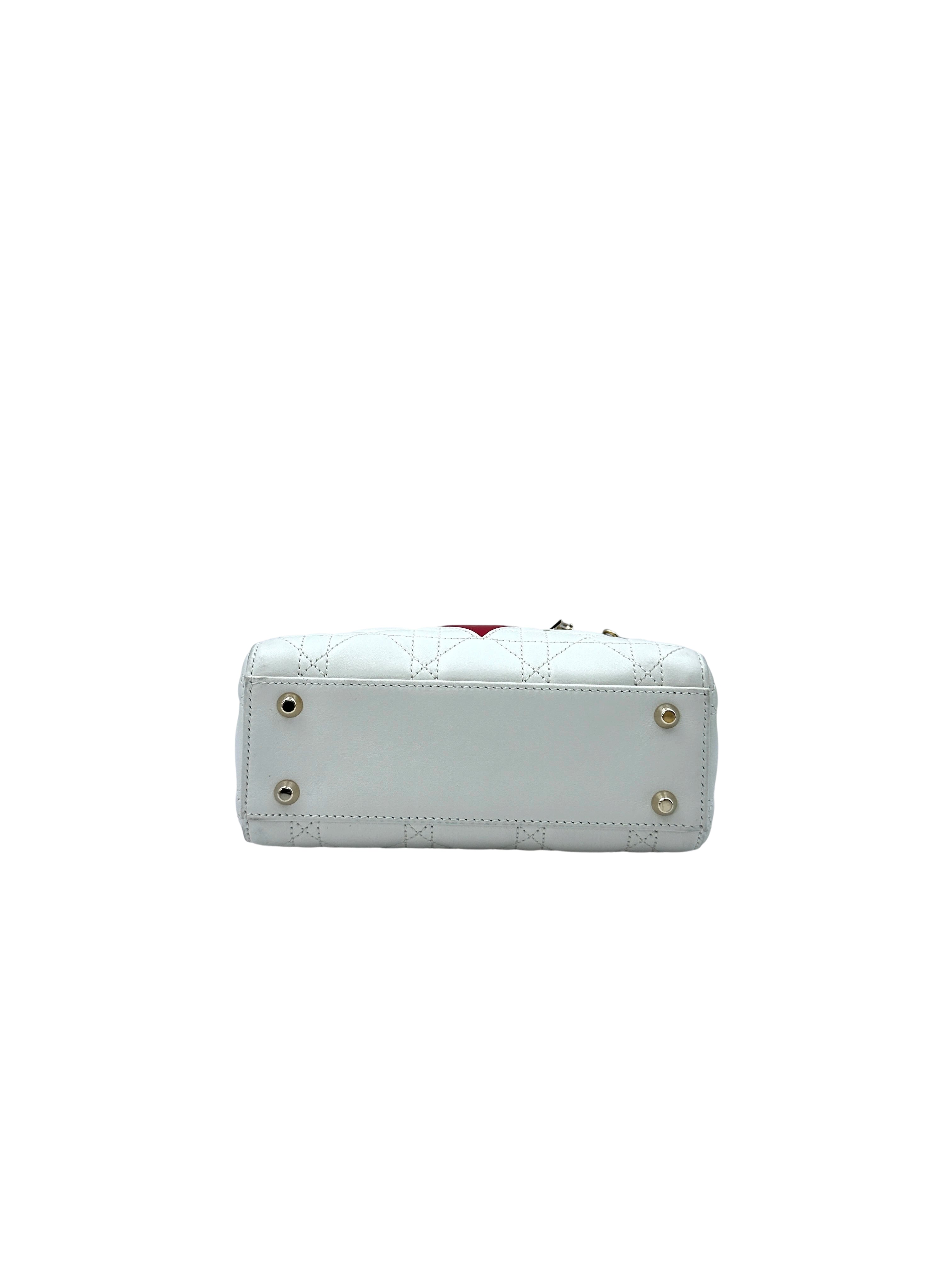 Christian Dior Lady Dior Dioramour Limited Edition Cannage Handle Bag With Gold Charms