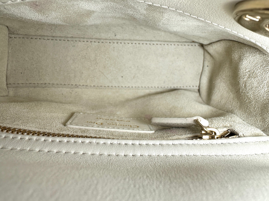 Christian Dior Lady Dior Dioramour Limited Edition Cannage Handle Bag With Gold Charms