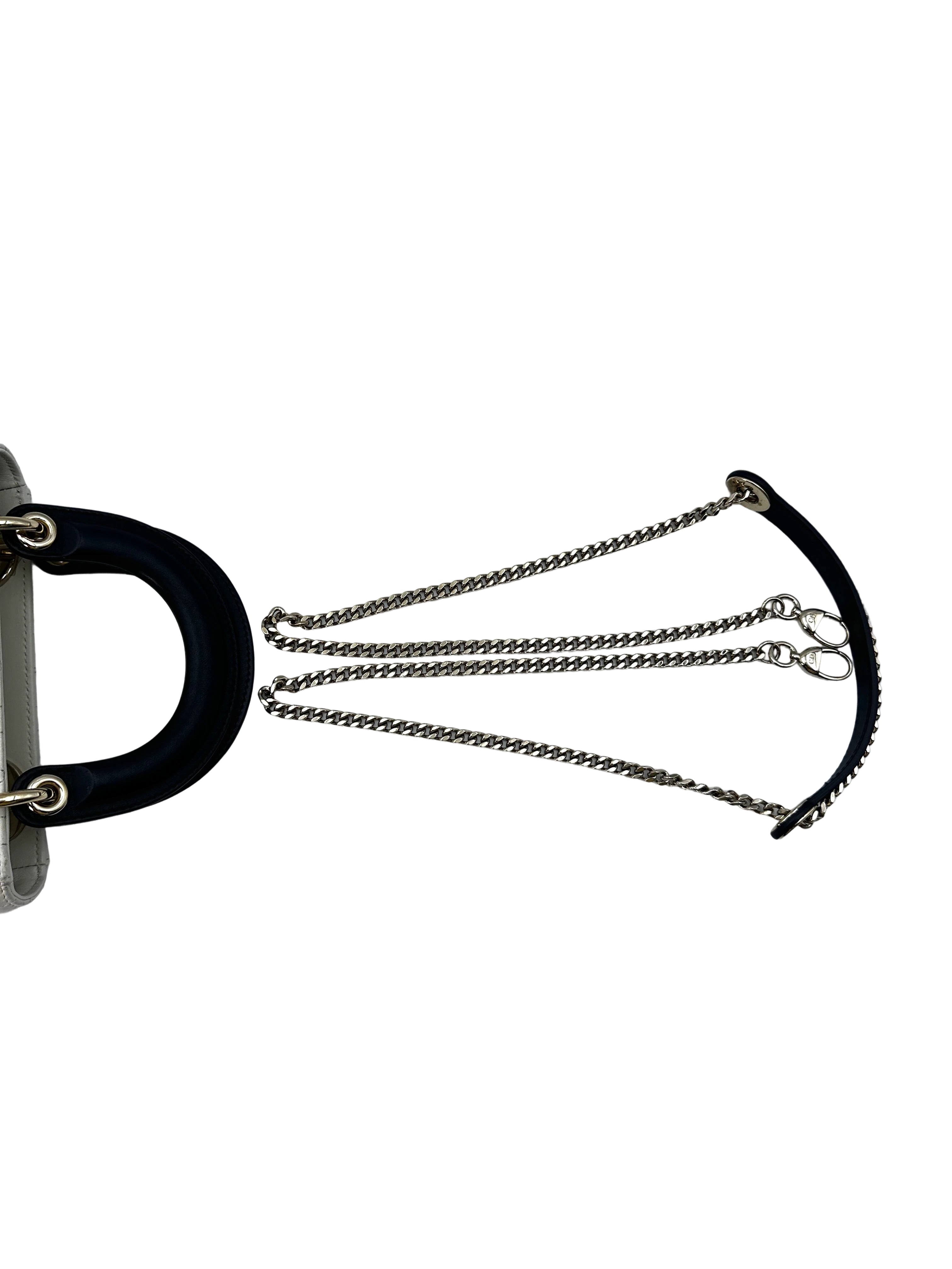 Christian Dior Lady Dior Dioramour Limited Edition Cannage Handle Bag With Gold Charms