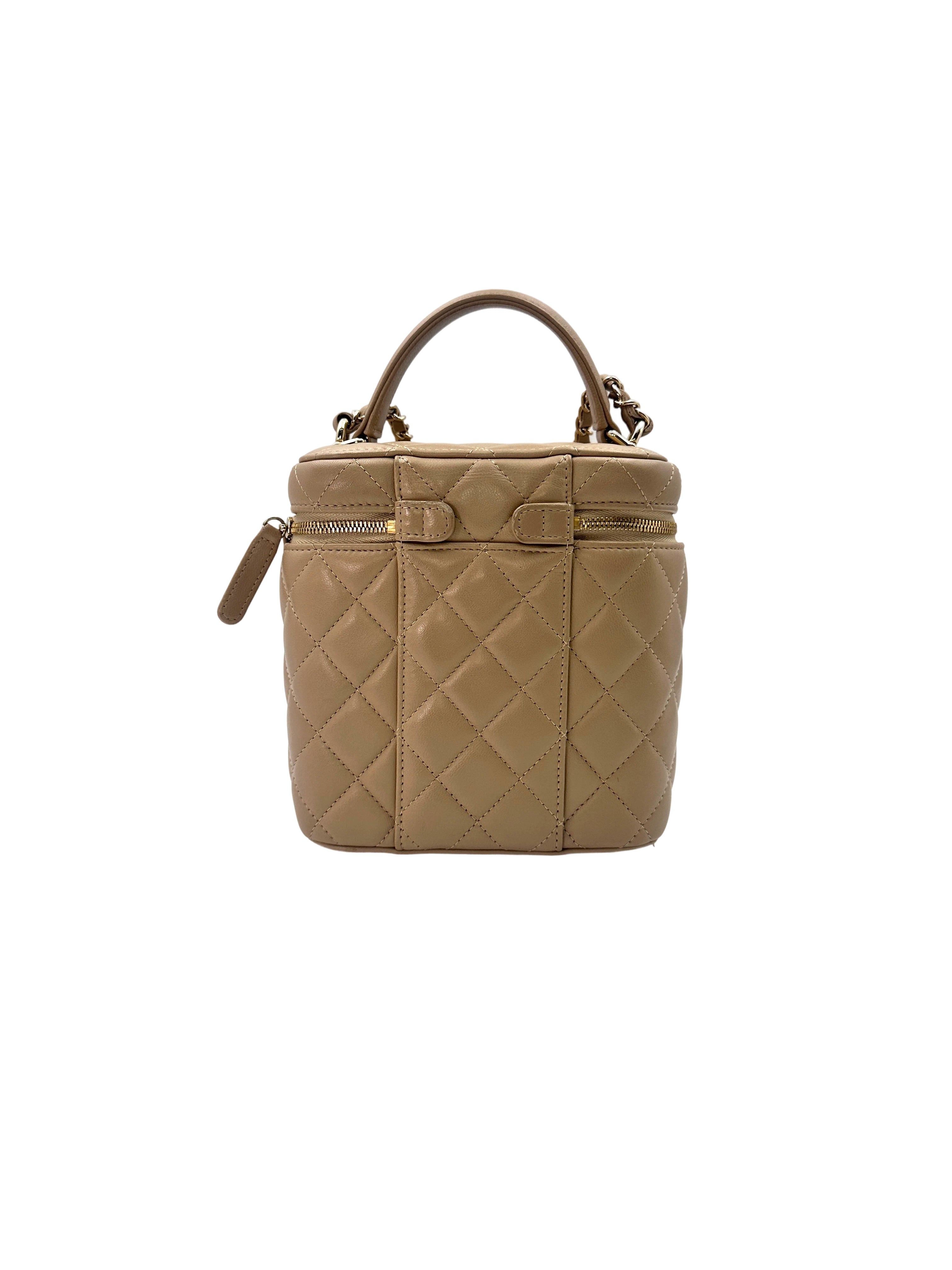 Chanel 22P Beige Quilted Calfskin Vanity Case