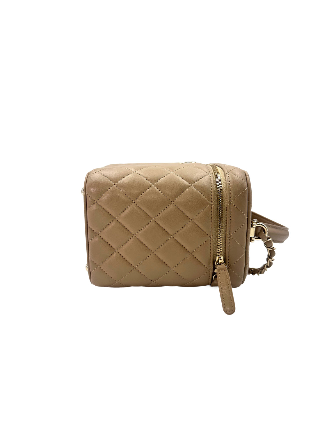Chanel 22P Beige Quilted Calfskin Vanity Case
