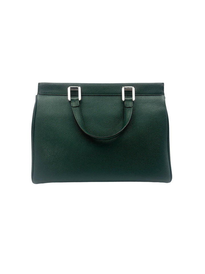 Gucci Zumi Dark Green Grainy Leather Handle Bag