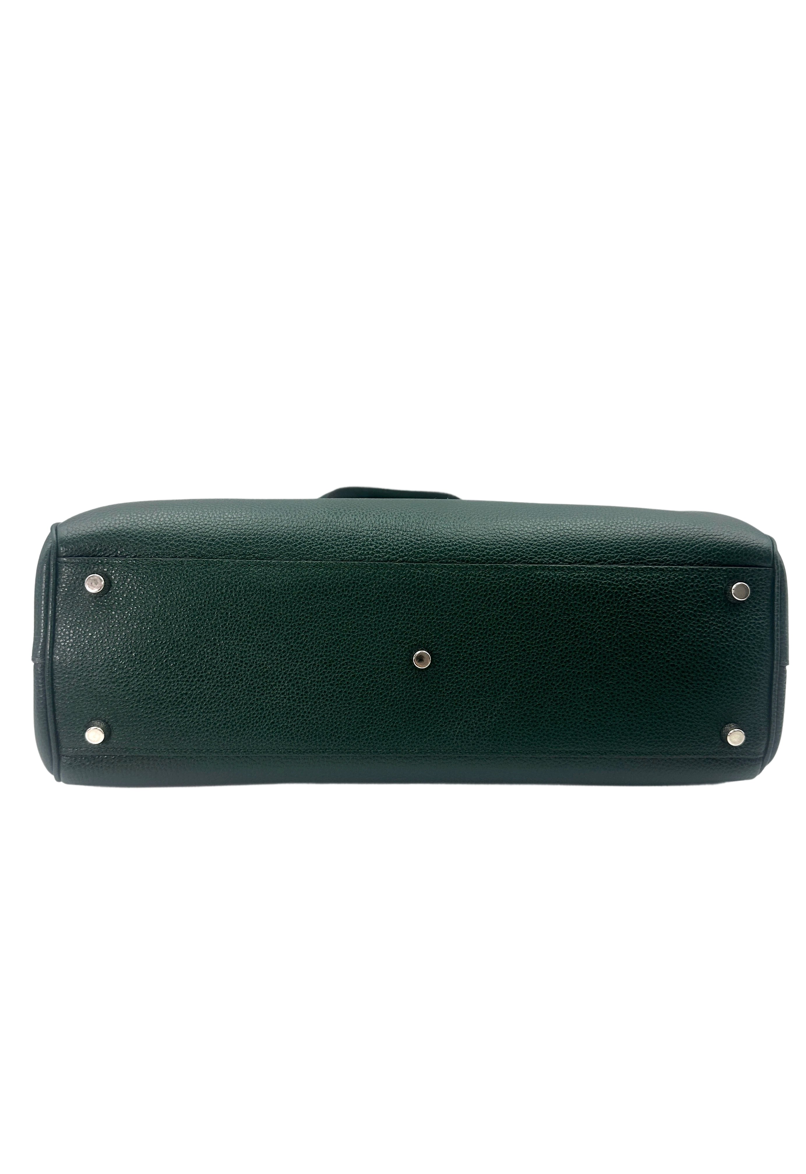 Gucci Zumi Dark Green Grainy Leather Handle Bag