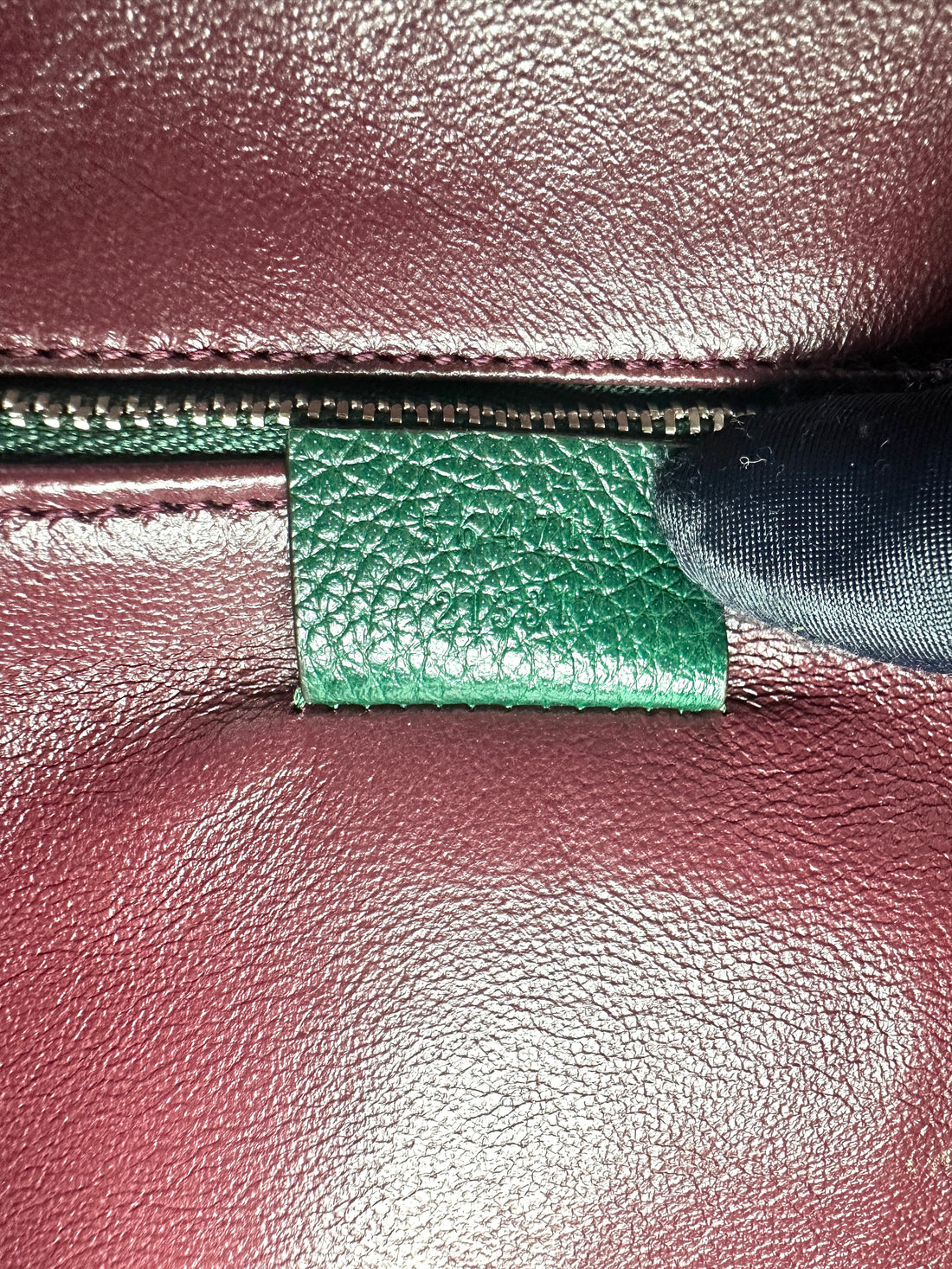 Gucci Zumi Dark Green Grainy Leather Handle Bag