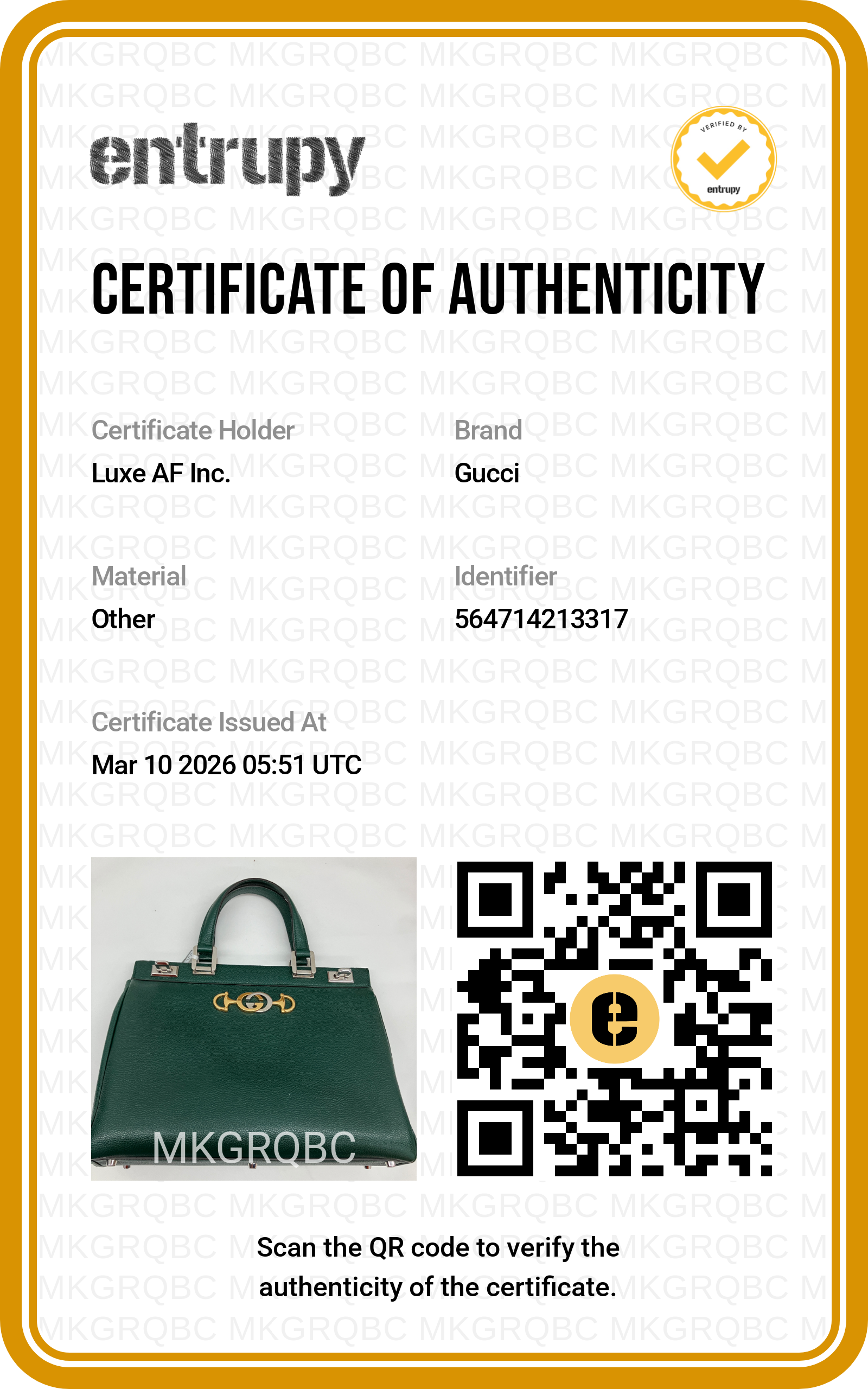 Gucci Zumi Dark Green Grainy Leather Handle Bag